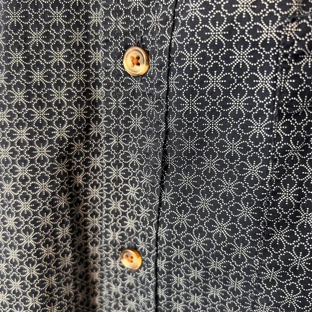 Banana Republic Untucked Fit Micro Geo Print Shirt Mens Cotton Button Down XL